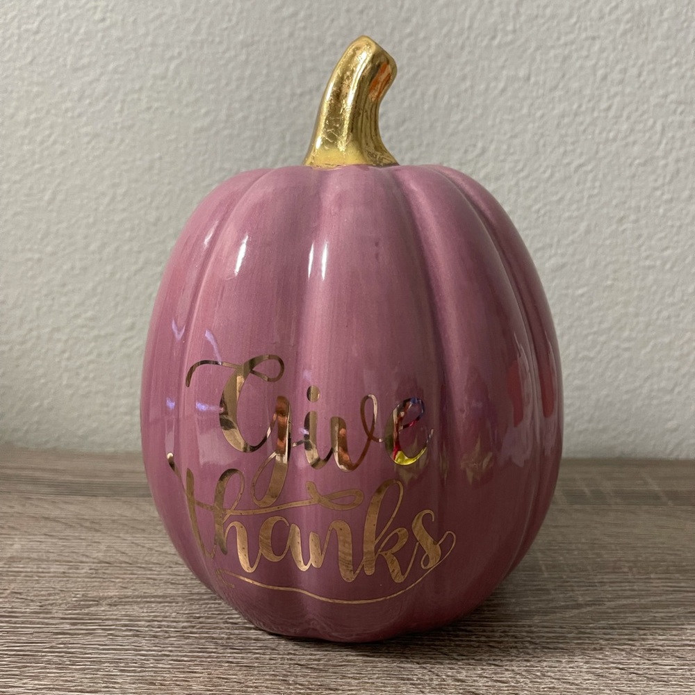 Lavender glass pumpkin